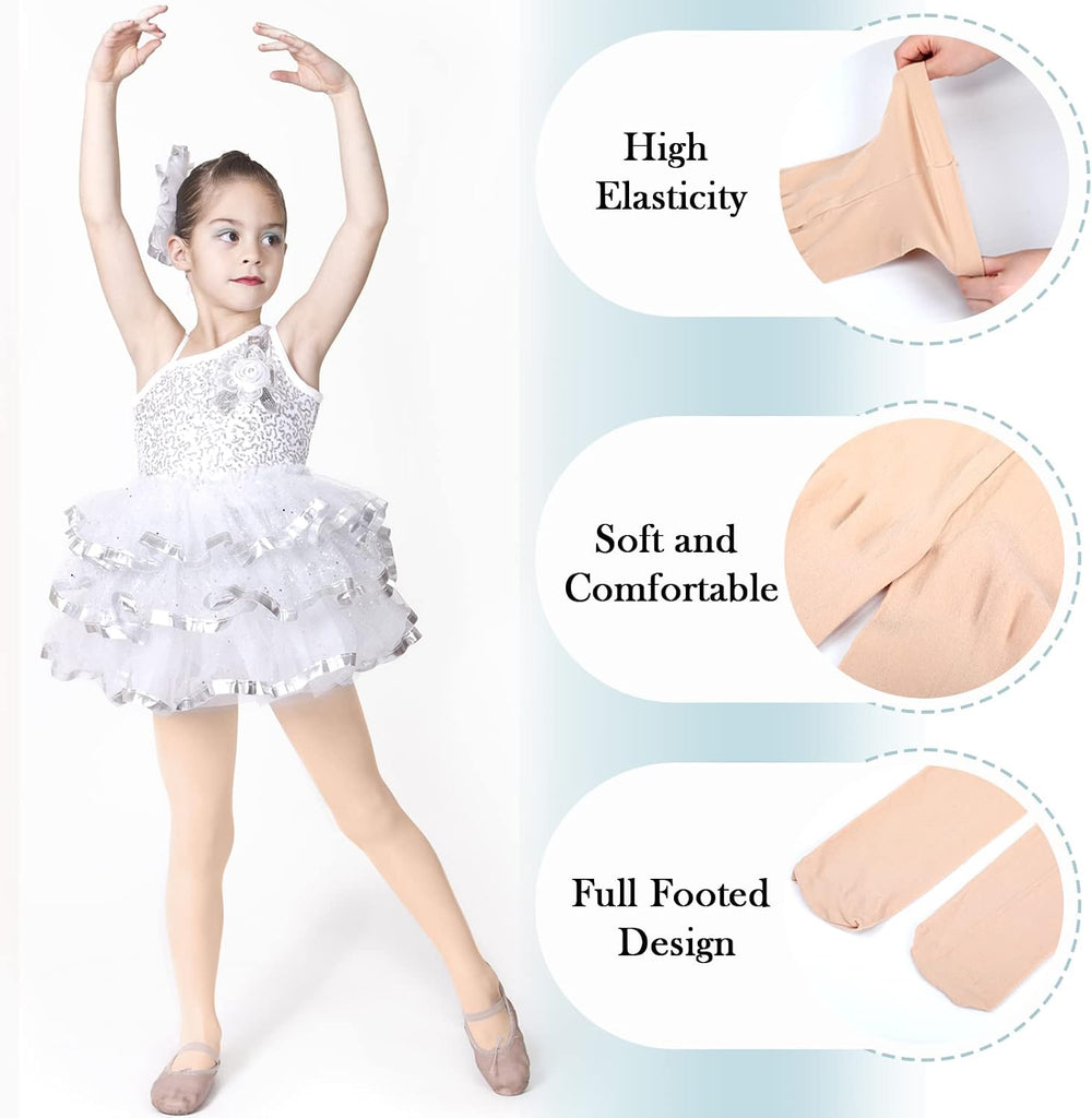 20 Pairs Girls Ballet Tights Toddler Dance Footed Tights Soft Ballet Kids Elasticity Bulk School Uniform Stockings
