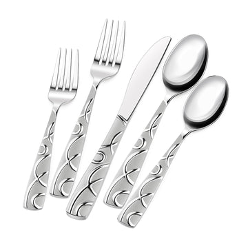 40 Piece Silverware Set for 8, Stainless Steel Flatware Cutlery Set