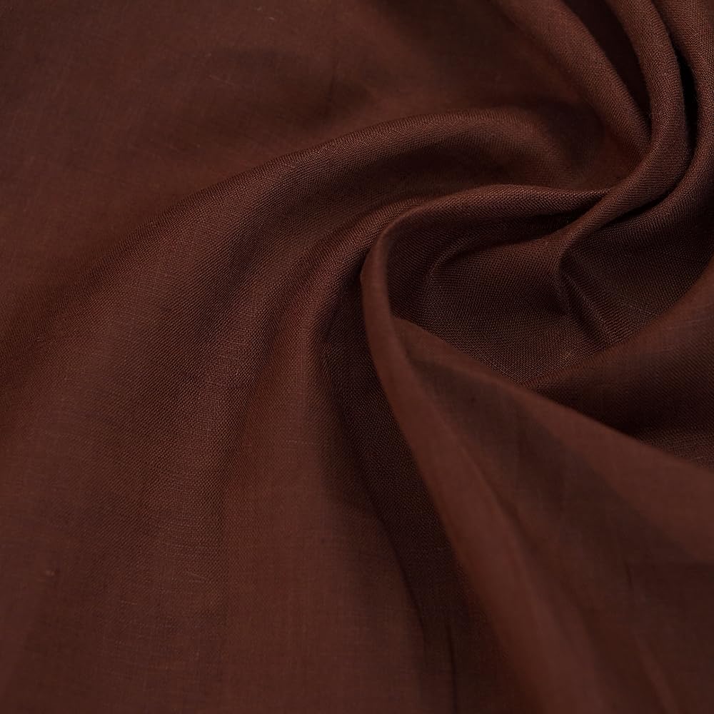 Japan Nature 100% Linen Fabric for Clothing, Home Decor, Pillow, Sofa, 55" Width, Craft by The Yard (Light Brown, 8