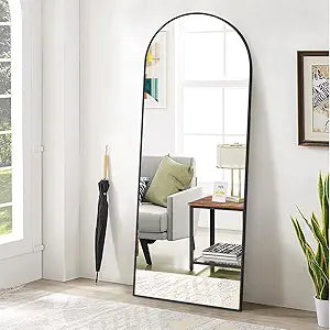 65"X24" Full Length Mirror, Arch Full Body Floor Mirror, Wall Mirrors Hanging Or Leaning Arched-Top with Stand,