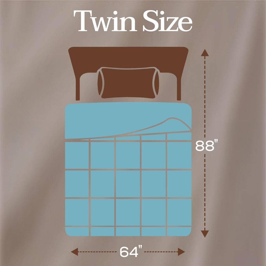 Twin Comforter, Duvet Insert, Aqua, 64 x 88 Inches