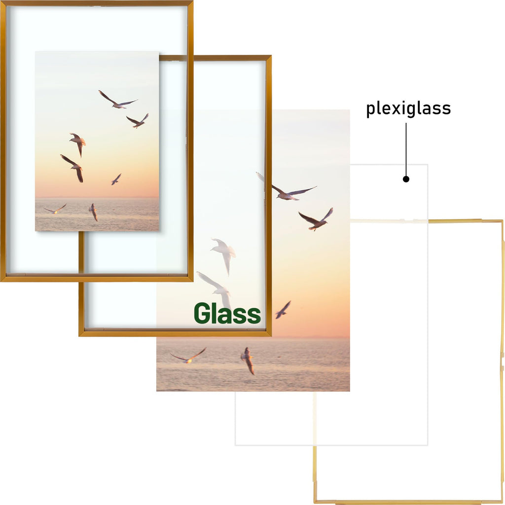 12x18 Bronze Aluminum Floating Picture Frame Real Glass
