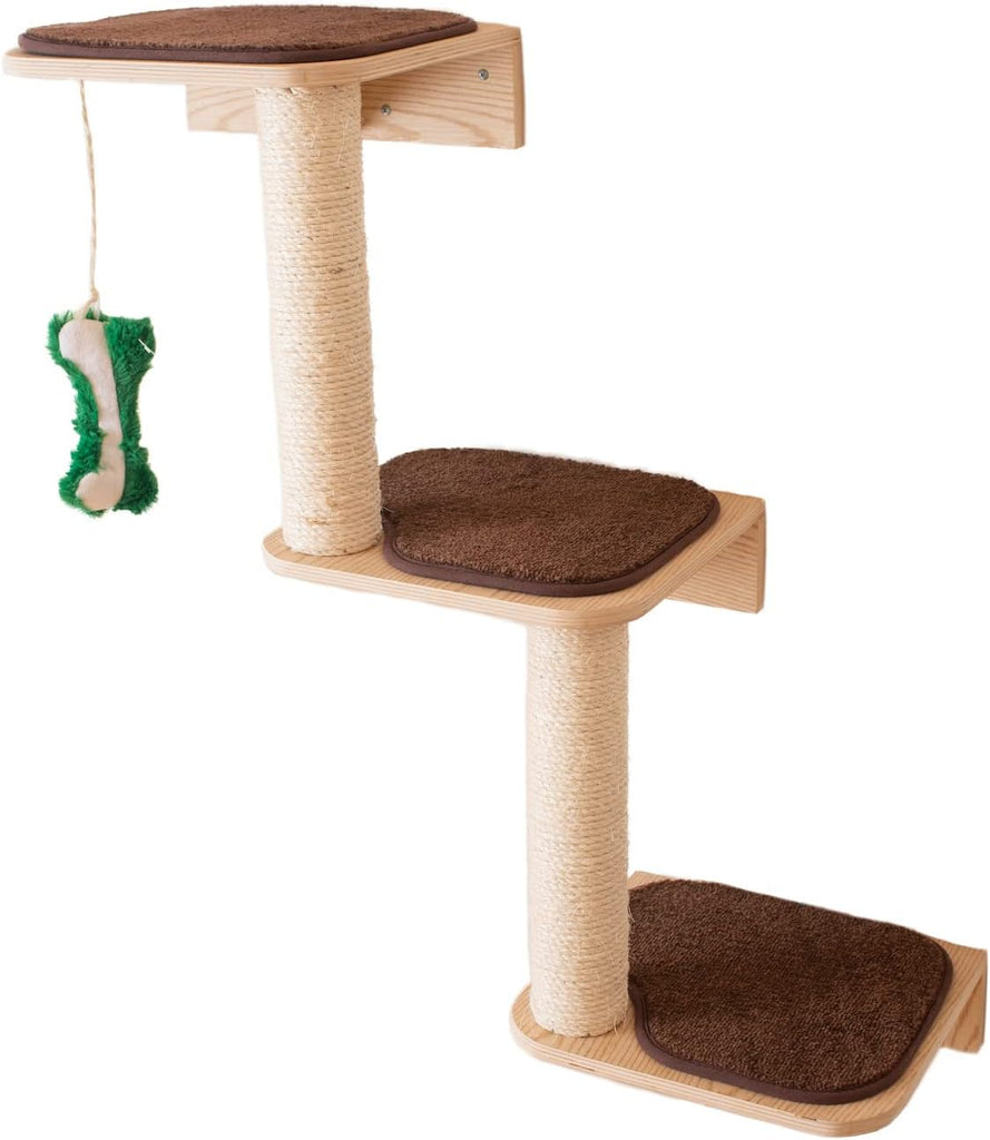 Cat Wall Climber Series: Steps, Natural Beige 13 x 12 x 41