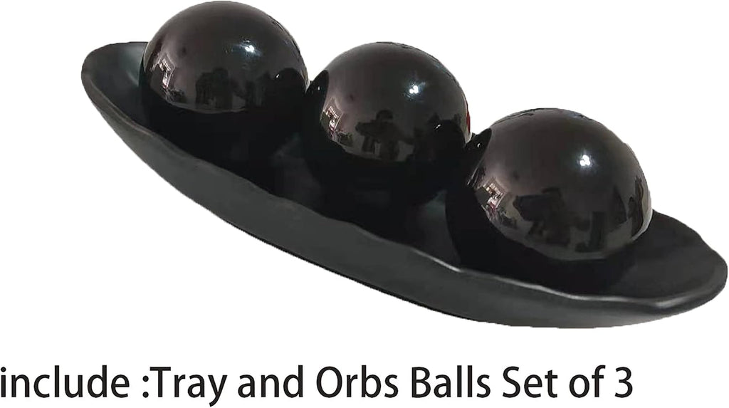 Decor Tray and Orbs Balls Set of 3,Ideal Gift for Weddings Special Occasions and for Decorative Accents Centerpiece