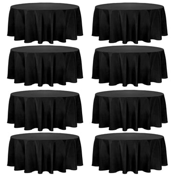 8 Pack Premium Round Tablecloth 108 Inch Round Table Covers Washable Polyester Fabric Round Table Clothes for Wedding