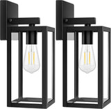2-Pack Outdoor Light Fixtures Wall Mount, Waterproof Exterior Wall Lanterns with Clear Glass