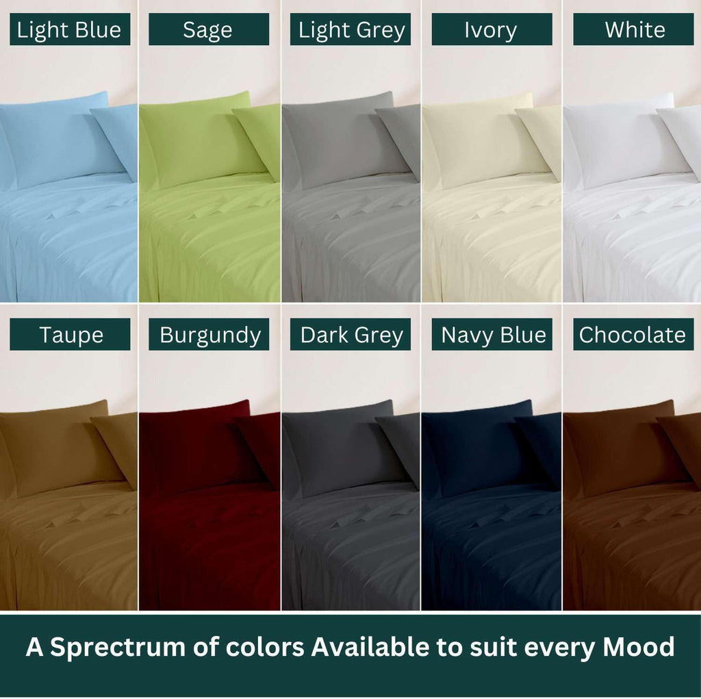 Queen 4 Piece Sheet Set, 100% Egyptian Cotton, Soft Cooling Hotel Luxury Bedding Sheets, Deep Pocket Fits 35 cm