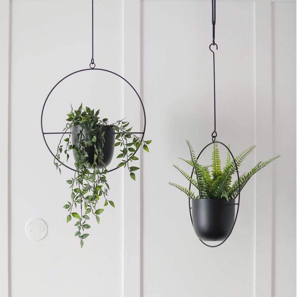 Hanging Planter for Indoor Outdoor Plants Metal Mid Century Minimalist Wall Ceiling Plant Hanger, Hanging Flower Pot