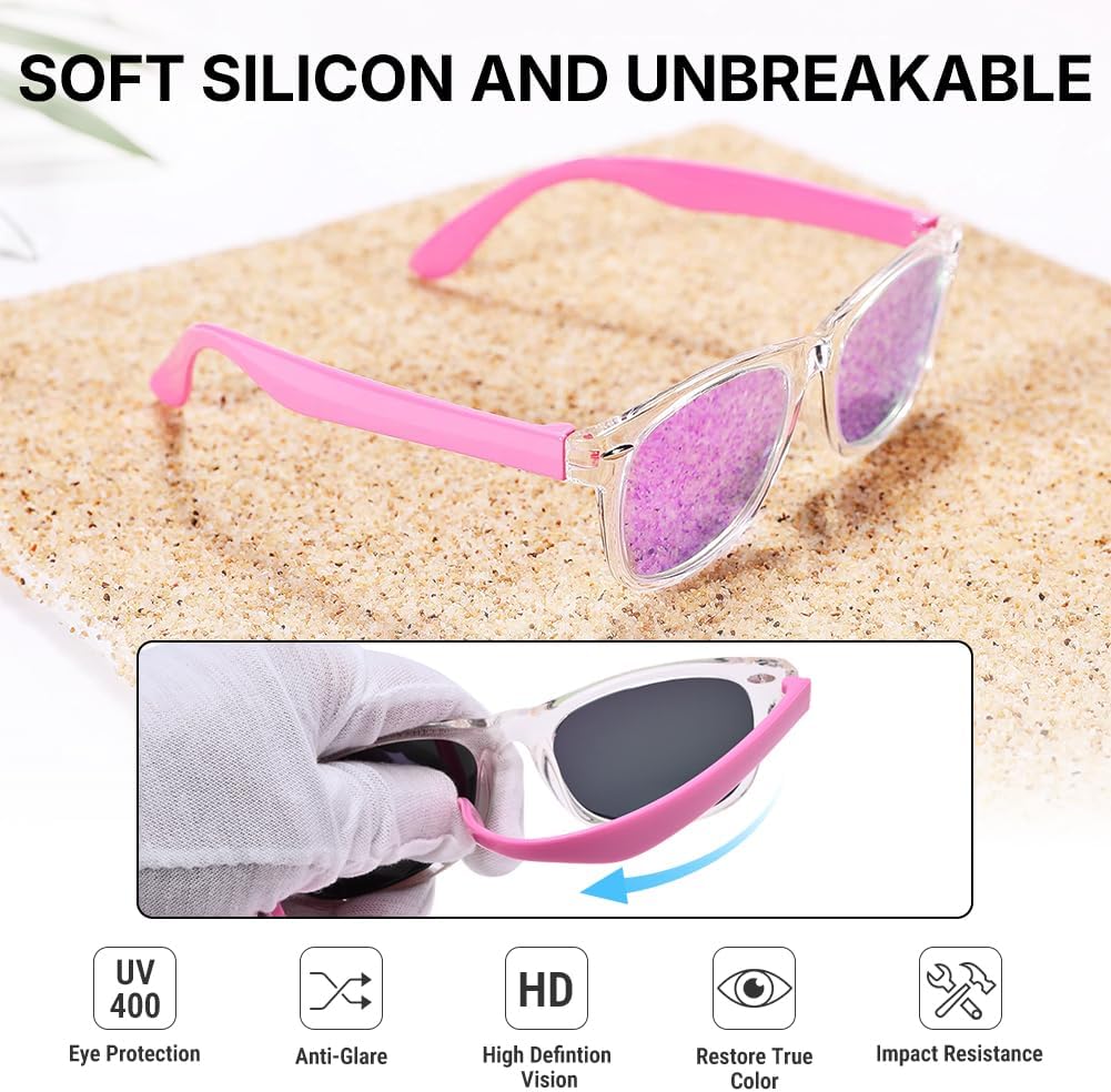 Kids Polarized Sunglasses Flexible TPEE for Toddler Girls Boys