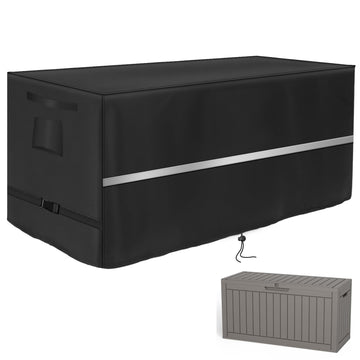 Deck Box Cover Heavy Duty Waterproof Deck Box with Handle, Outdoor Large Storage Box Cover Patio Rectangular Bench