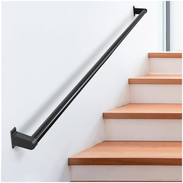 Industrial Stair Railing Metal Hand Rails for Indoor & Outdoor Steps Wall Mount Hand Rails for Indoor Stairs 1.25"