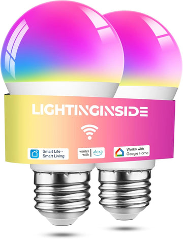 Smart Bulbs Compatible with Alexa/Google Home/SmartLife, 2 Pack