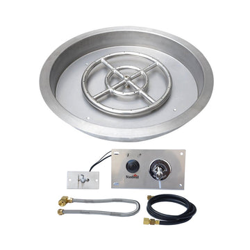 25 Inch Drop-in Round Natural Gas Fire Pit Kit