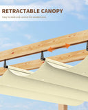 Patio Pergola, Outdoor Patio Gazebo with Retractable Sun Sha - Image 3