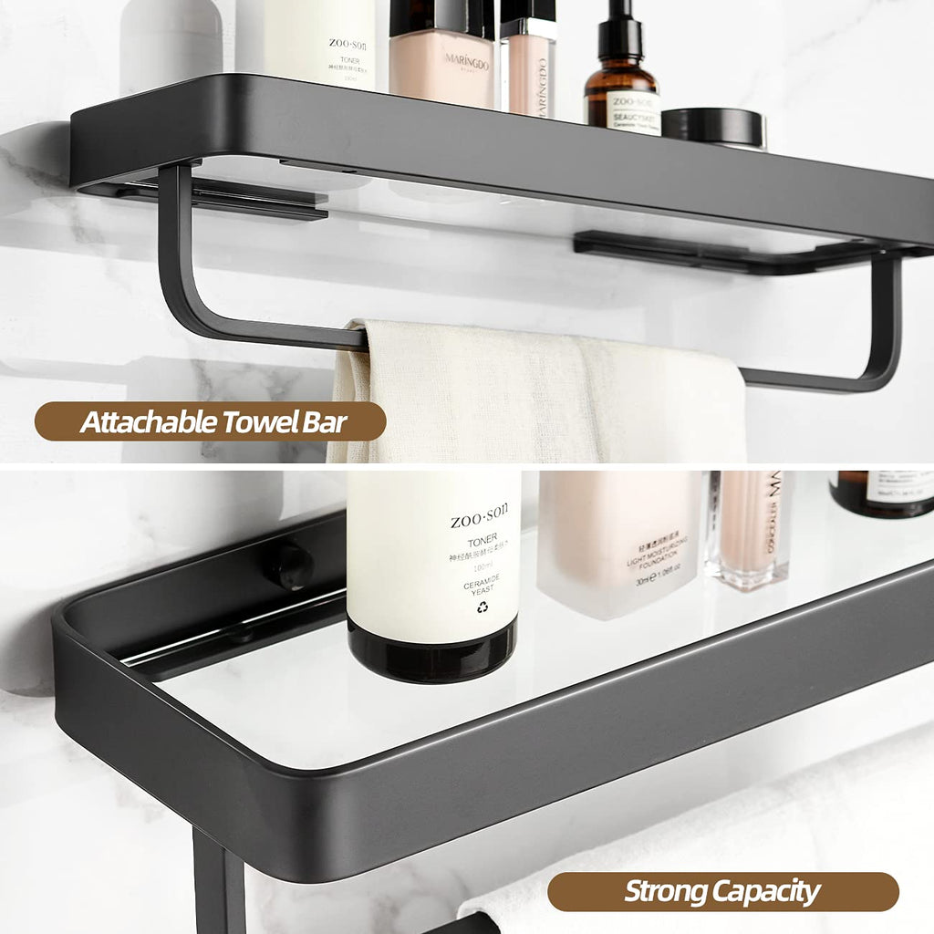 Bathroom Shelves Wall Mounted Glass Shelf for Floating Shelf Tempered Glass Shelves 2 Tier Bathroom Wall