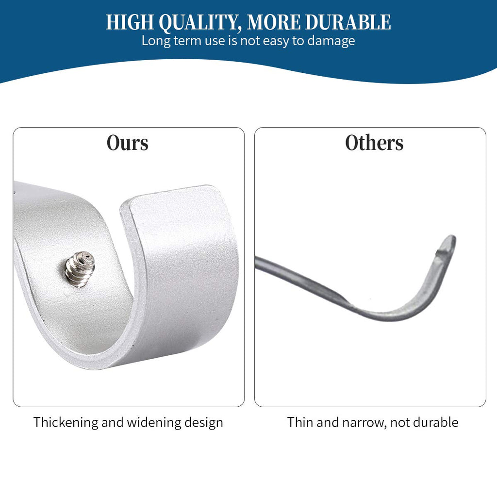 Heavy Duty Adjustable Curtain Rod Brackets Rod Holders for 1 Inch Rod, Silver Color, (Set of 6)