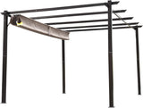10' x 13' Aluminum Patio Pergola with Retractable Pergola Canopy, Backyard Shade Shelter for Porch, Outdoor Party