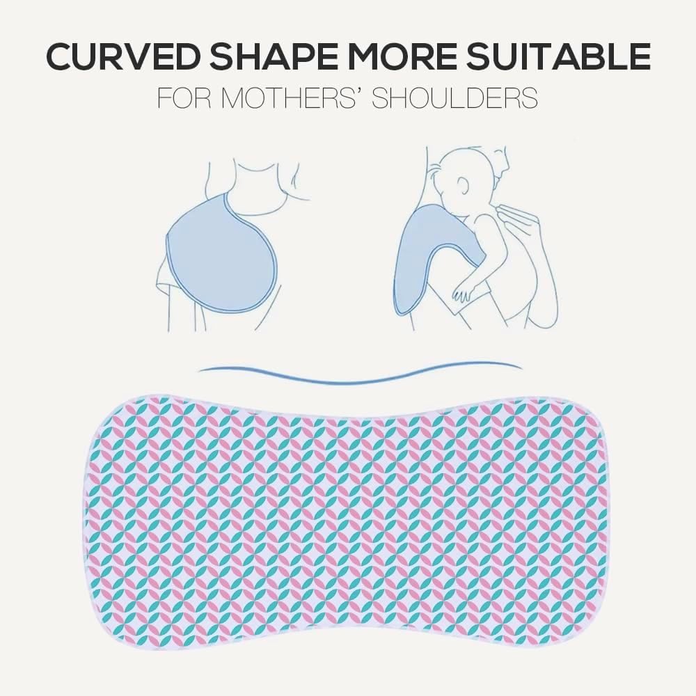 Baby Burp Cloths, Soft Absorbent Towel, Unisex, Easy to Use, 5 Pack (Light Blue)