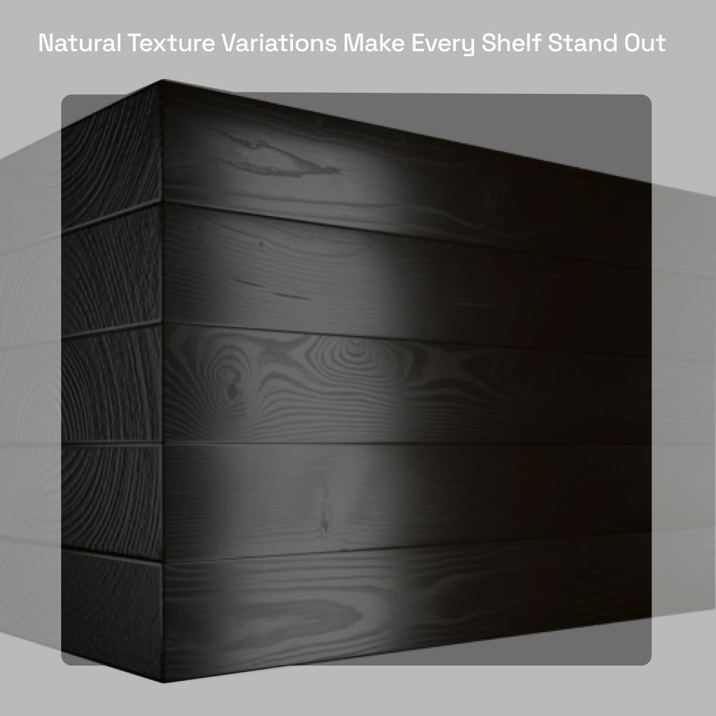 Solid Wood Floating Shelves for Wall 36 Inches Long, Black Wooden Shelf