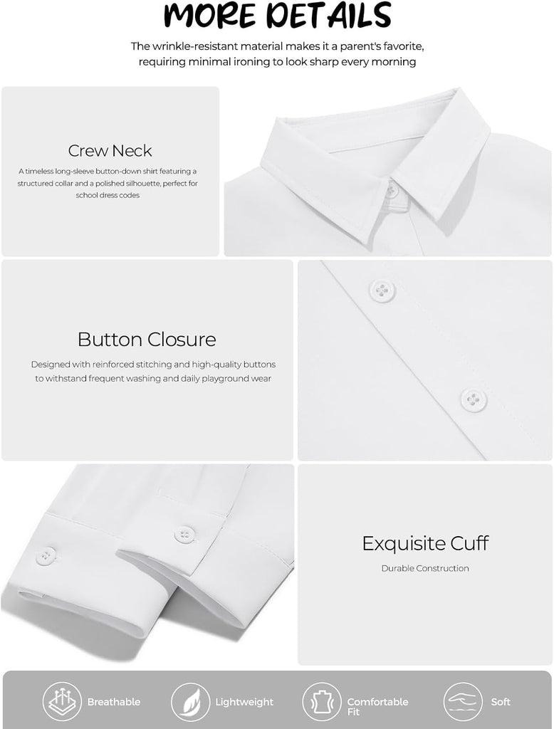Girls Satin Silk Button Down Shirts Kids Long Sleeve Dress Shirts School Uniform Blouse