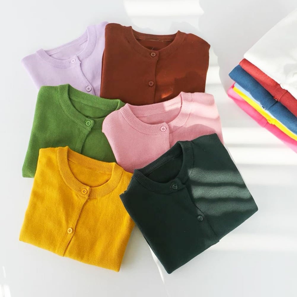 Sweater School Uniforms Toddler Long Sleeve Button Knit Solid Sweaters Tops