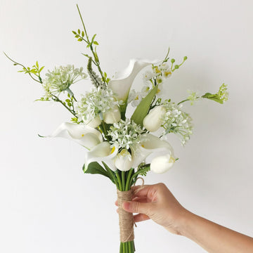 Tulips Hydrangea Calla Lily Artificial Flowers Real Touch Fake Flower for Bridal Bouquet Wedding Bouquet Home