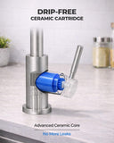 Kitchen Faucets with Pull Down Sprayer, Leak-Proof Stainless Steel Lead-Free Single Handle 1 Hole for Family Kitchen