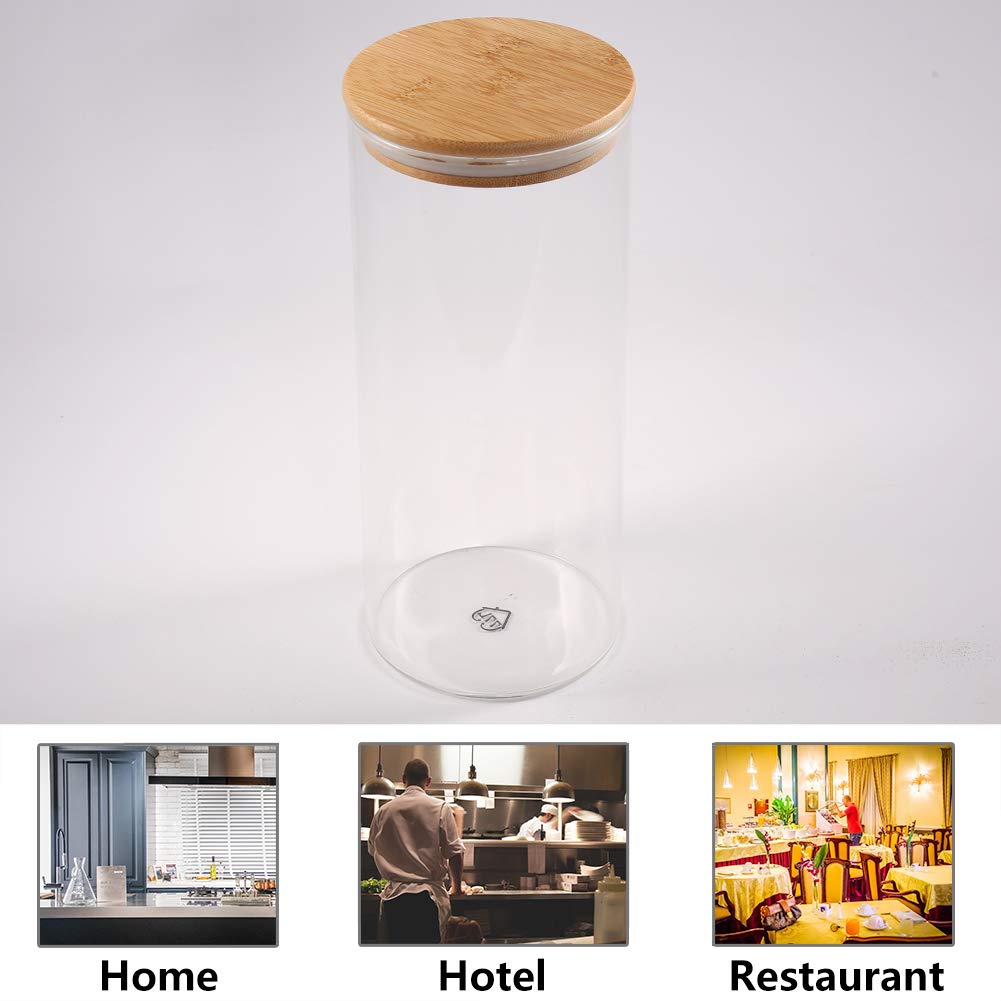 Glass Coffee Bean Container, 52.36 FL OZ (1550 ML), [Thickened Version] Glass Food Storage Jar with Airtight Seal