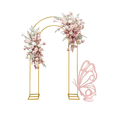 Open, Double Arch Frame U Shaped Wedding Arches for Wedding Ceremony Birthday Party Bridal Baby Shower Photo Booth