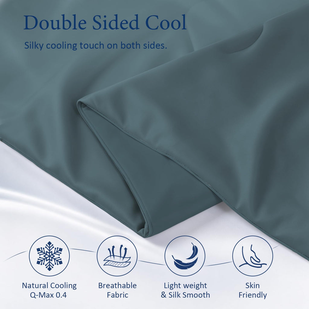 Cooling Comforter for Hot Sleepers, Queen 90x90, Blue-Gray