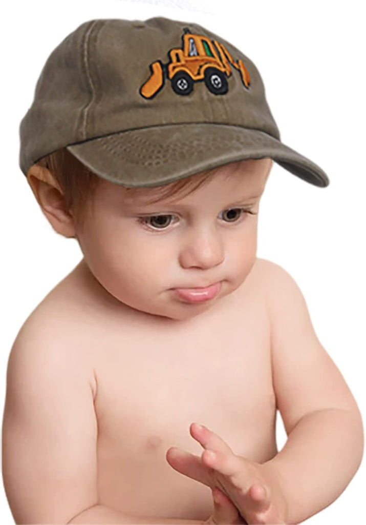 Excavator Toddler Baseball Hat, Embroidery Adjustable Kids Baseball Boys Cap Big Brother Present