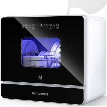 Countertop Portable Mini Dishwasher, 9 Programs,167℉ High-Temp, Hot Air Drying, Air Refresh, 360° 3 