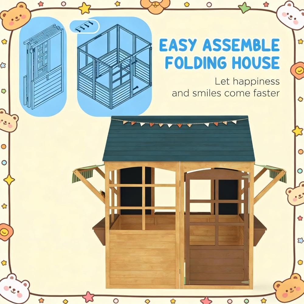 Outdoor Wooden Playhouse for Kids