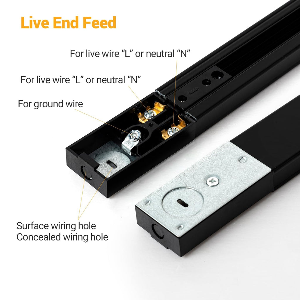 6 Lights LED Track Lighting Kit with Remote, 10W Dimmable Black