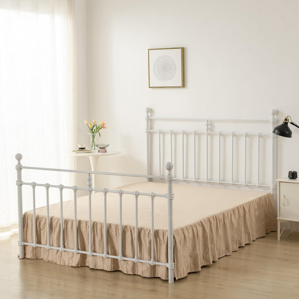 Dust Ruffle Bed Skirt, Queen Size Beds - 16 Inch Drop, Camel