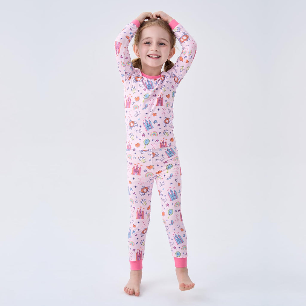 Toddler Viscose from Bamboo Pajamas Set Girls Pjs Castle