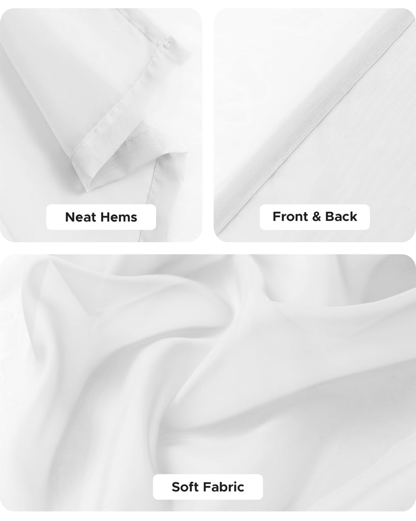 Rod Pocket White Outdoor Sheer Curtains Waterproof 6 Pcs 54x95 In