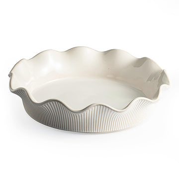 Ceramic Deep Pie Pan for Baking, 11 inch Porcelain Pie Dish for Apple Pie, Oven & Dishwasher Safe, Farmhouse Decor