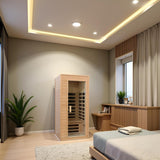 1 Person Infrared Sauna, Low EMF FAR Infrared Saunas for Home, 1200 watt Canadian Hemlock Indoor Sauna Room with LED Reading Lamp, LCD Display Control, Blue-Tooth Audio A129-B0CQ4BLY1F