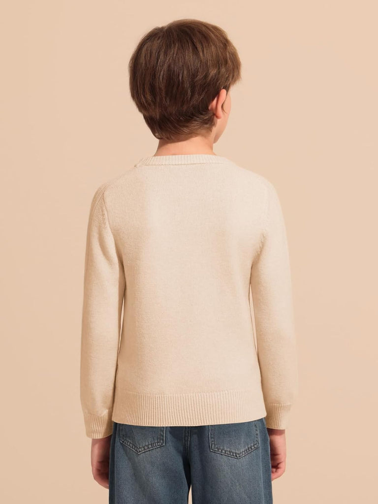 Boys Texture Sweaters Kids Crewneck Pullover Sweater