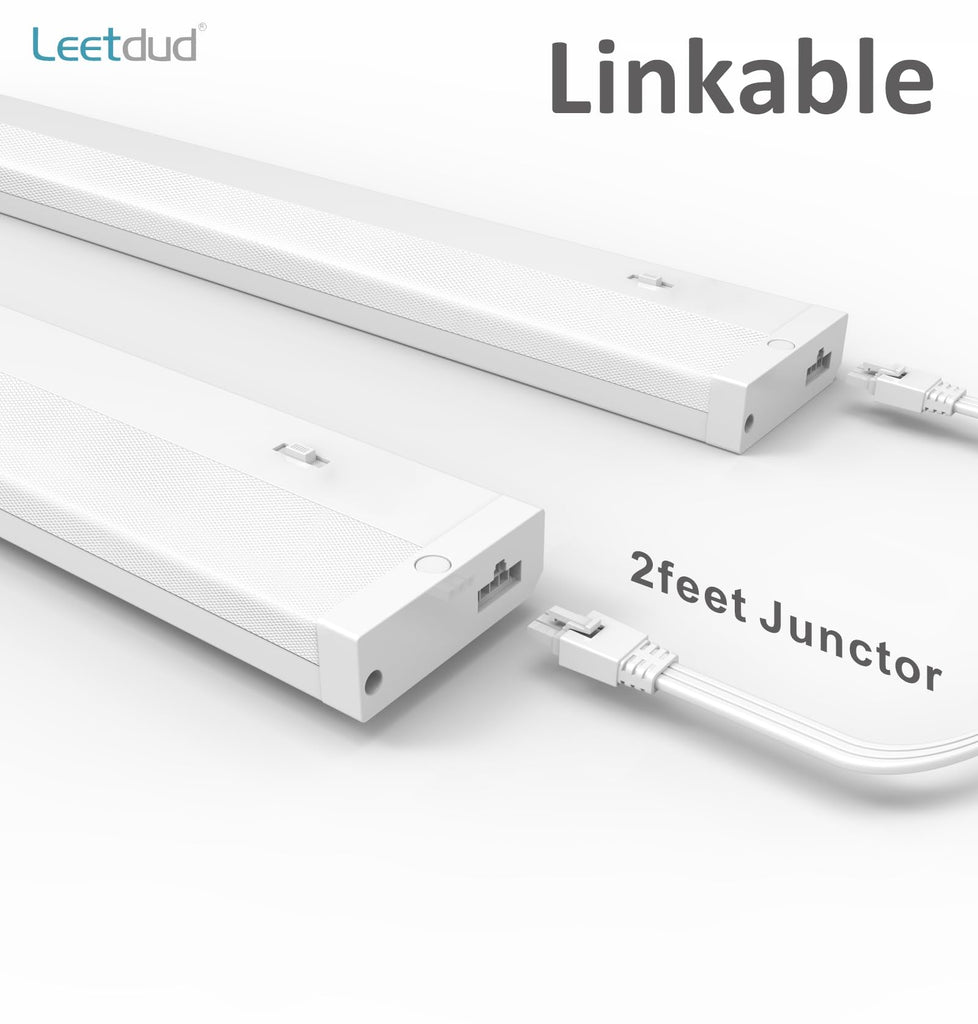 LED Under Cabinet Lighting Hardwired or Plug in, 12 Inch 6W, Dimmable 5 Color 2700K/3000K/3500K/4000K/5000K, Linkable
