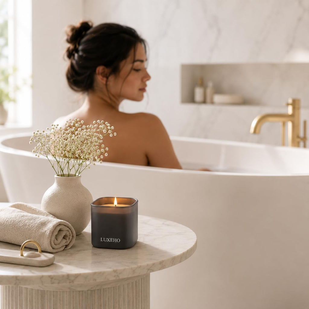 Luxury Scented Candle Set 3-Pack | Home Decor & Giftable Soy Candles | Champagne, Sandalwood & Amber | 75h Burn Time