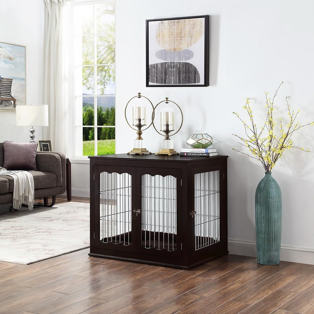 Furniture Style Dog Crate End Table with Cushion