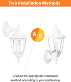 Outdoor Wall Lantern, Exterior Waterproof Wall Sconce Light Fixture, White Front Porch Light Wall Mount for Garage