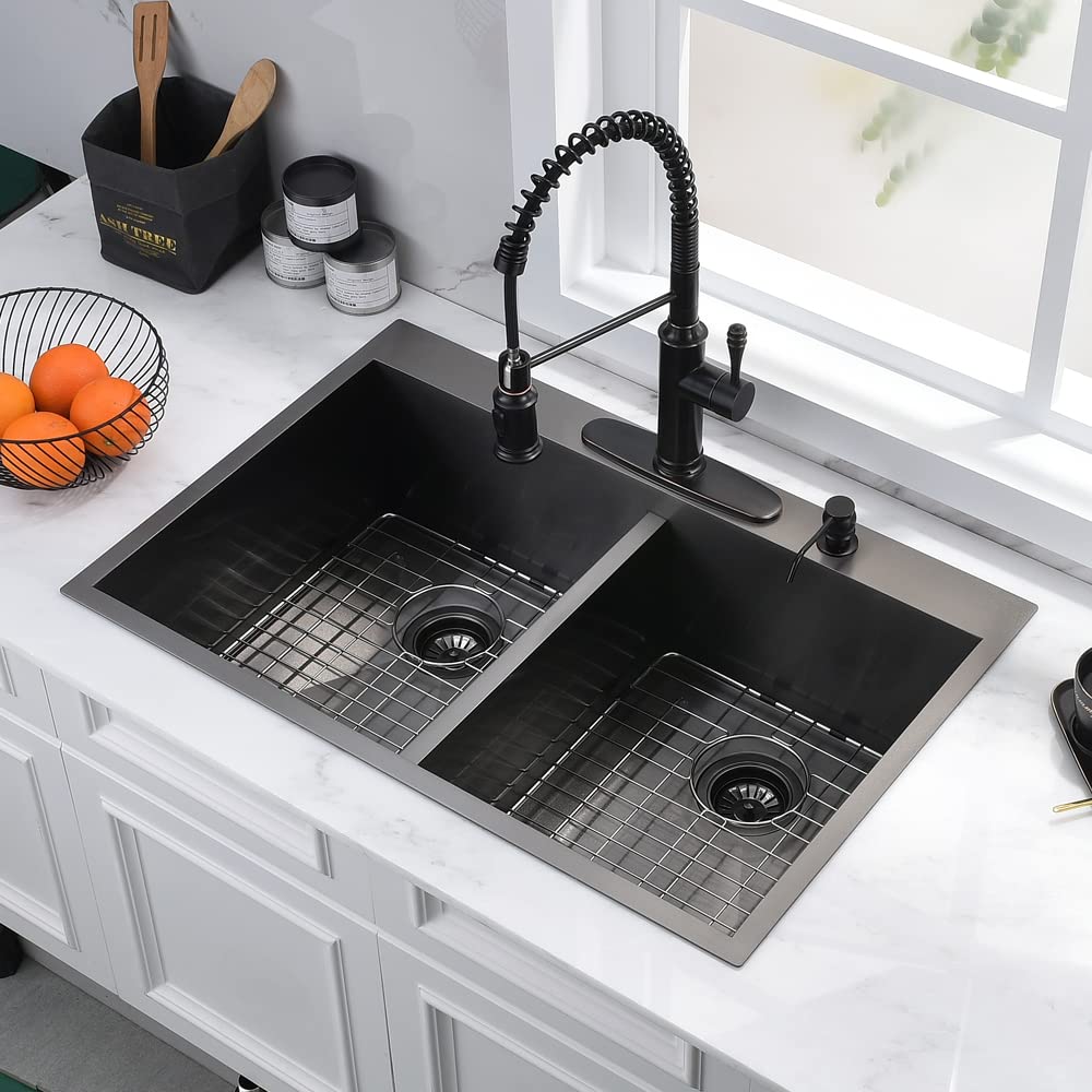 33x22 Drop Sink Double Bowl 50/50 Stainless Steel