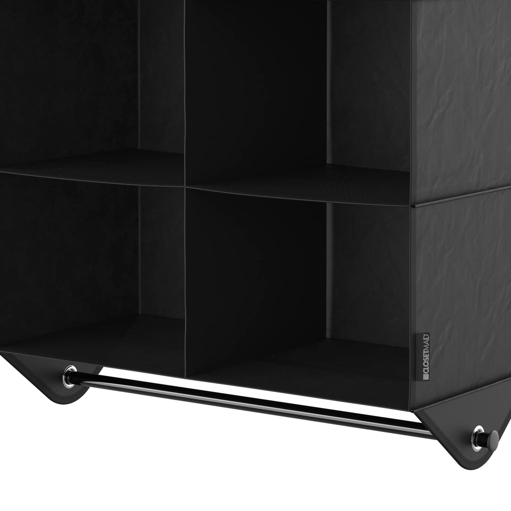 6-Shelf Fabric Hanging Closet Organizer with Garment Rod for Shirts, Sweaters, Pants, Hats, Shoes, Purses with