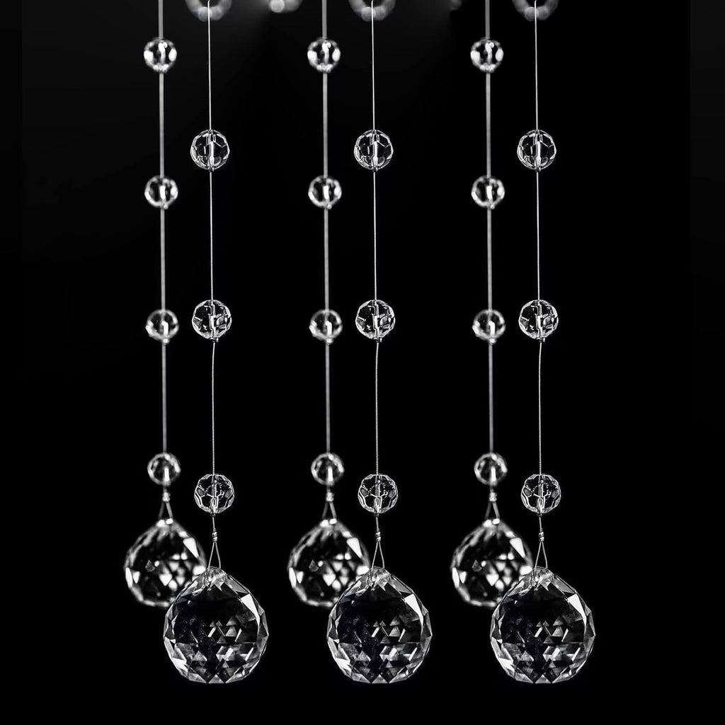 Crystal Beaded String Clear Glass Beads Garland Strands Hanging Wedding Arch Decor Curtain Chandelier Christmas Tree