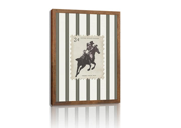 Vintage Western Cowboy Wall Art, Striped Rodeo Horse Postage Wall Decor Southwest Cowboy Poster Canvas Prints Retro