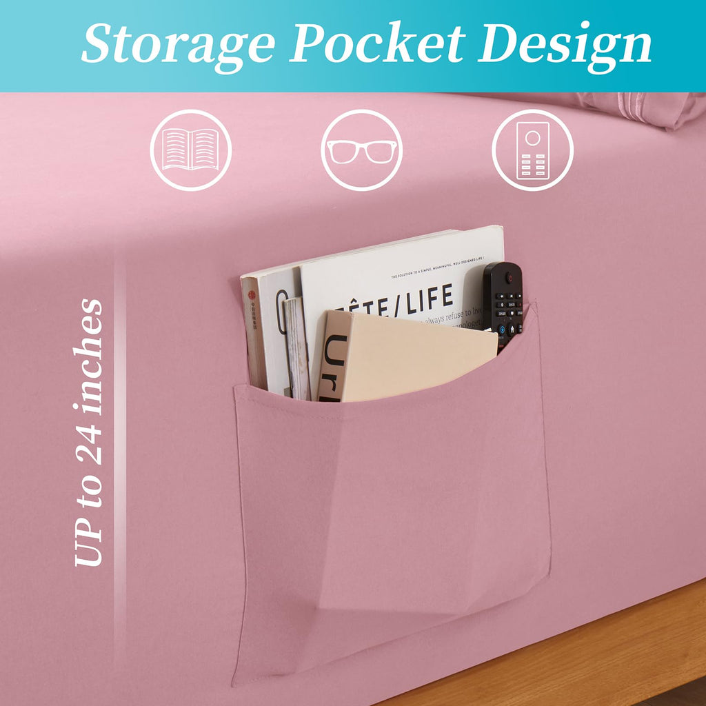 Extra Deep Pocket King Fitted Sheet Only, Pink