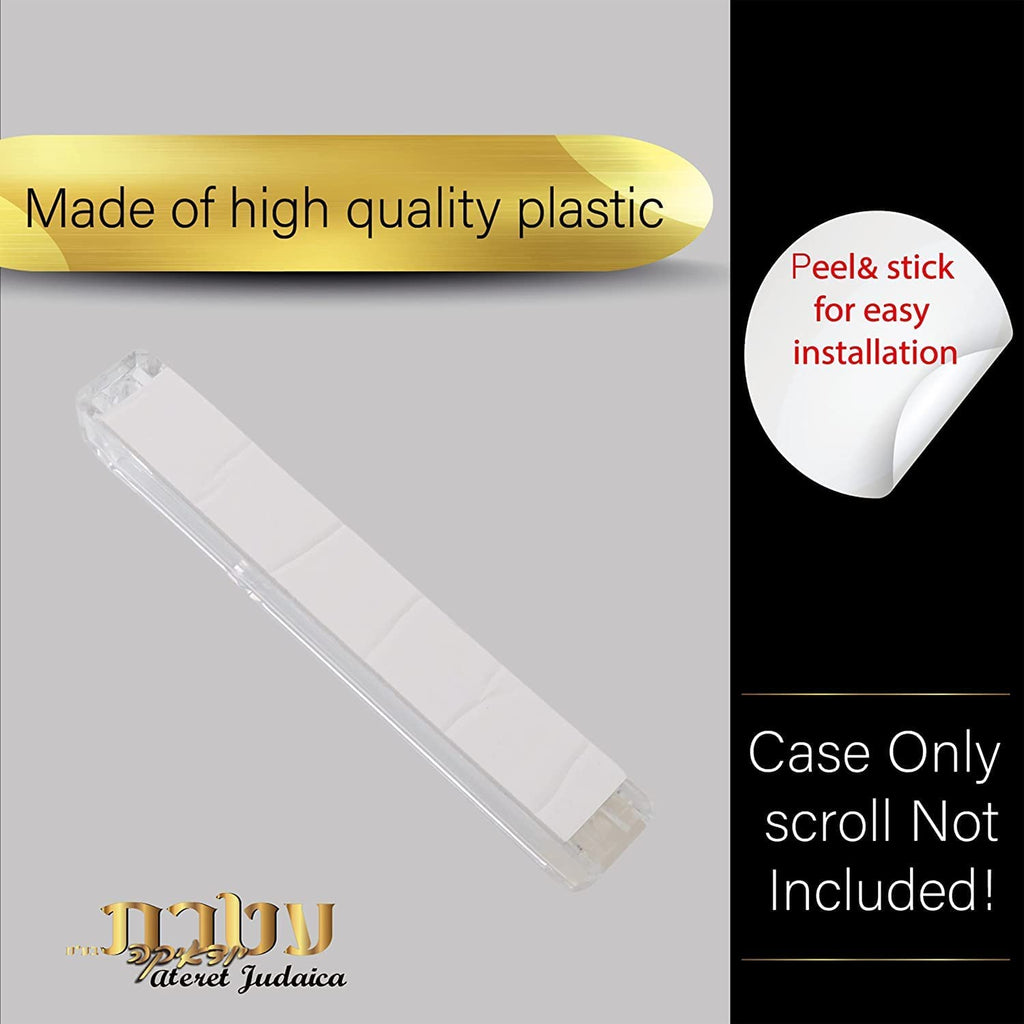 4 Pack Waterproof Clear Transparent Plastic Mezuzah Case with shin Silver | 12 cm Case, Fits up to 4" / 10 cm Scroll.